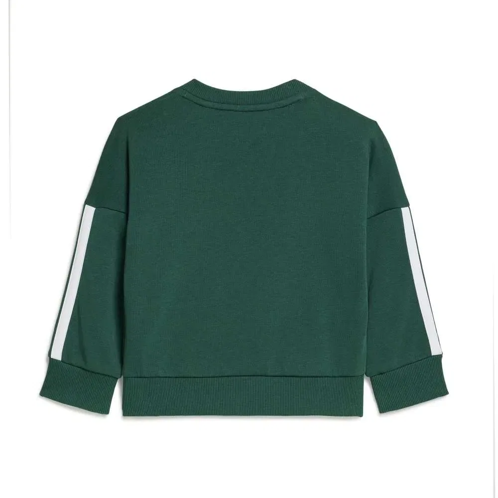Детский комплект для девочек с длинным рукавом Adidas Essentials 3 Stripes French Terry Joggers, Green — фото 3