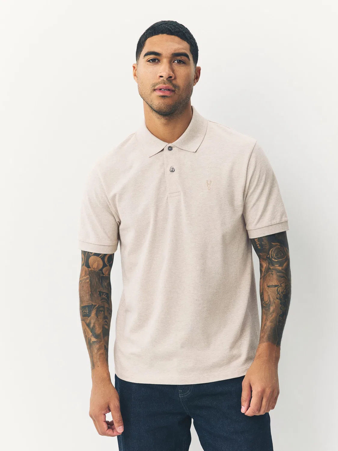 Поло Regular Fit, Light Neutral Marl Next, светлый нейтральный меланж