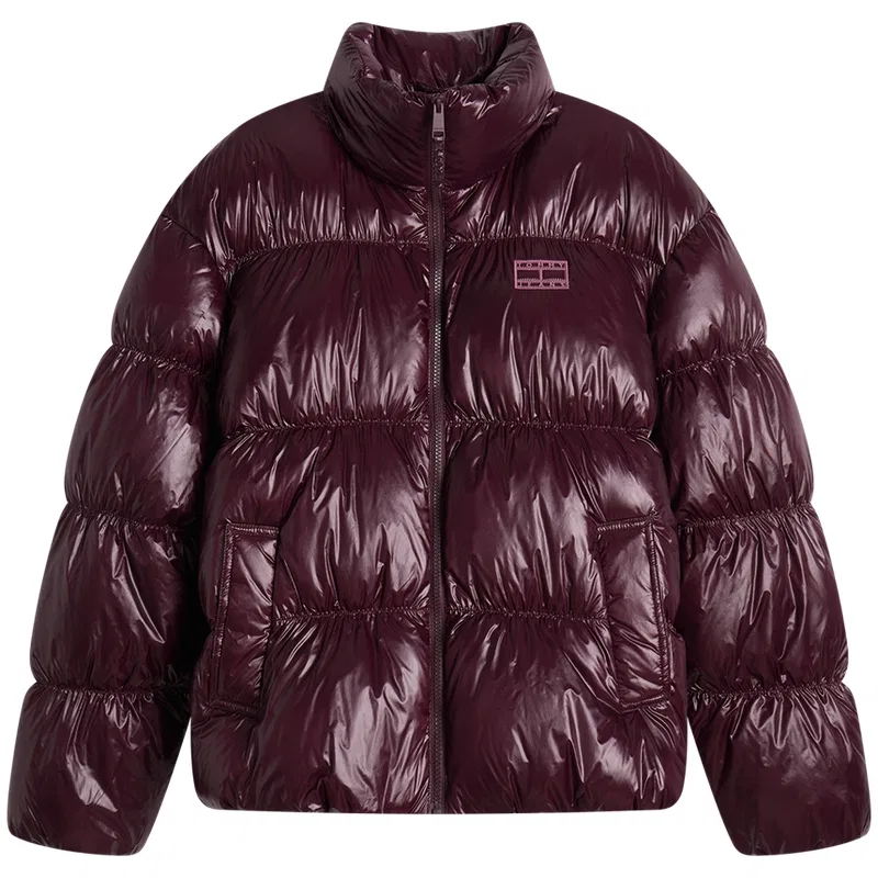 Женская куртка пуховик с воротником-стойкой Tommy Hilfiger, Burgundy V11 — фото 4