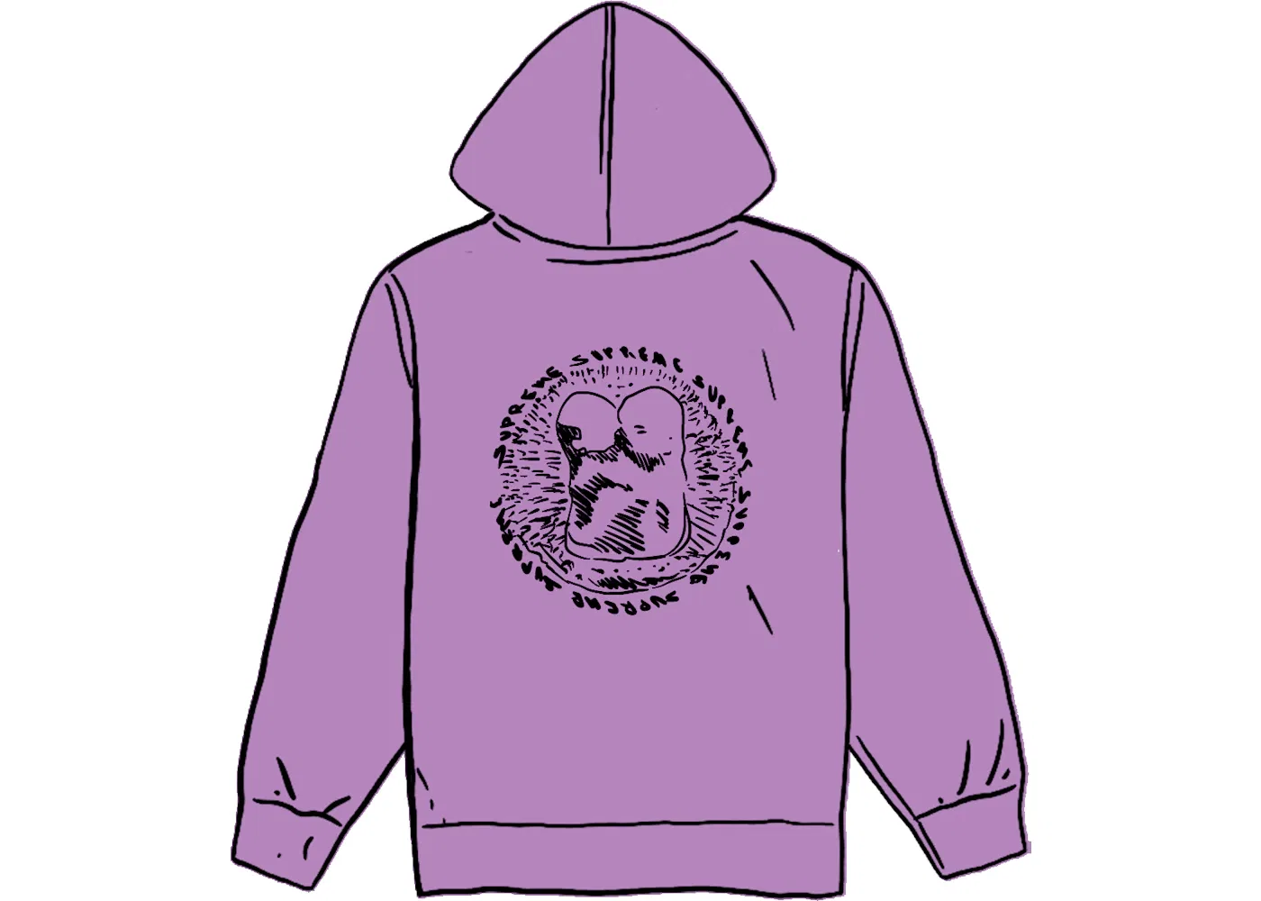 Мужской худи с капюшоном Supreme Hooded Sweatshirt, Violet