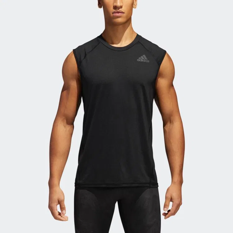Мужская майка без рукавов с круглым вырезом, Tank Tops, Adidas, Black — фото 4
