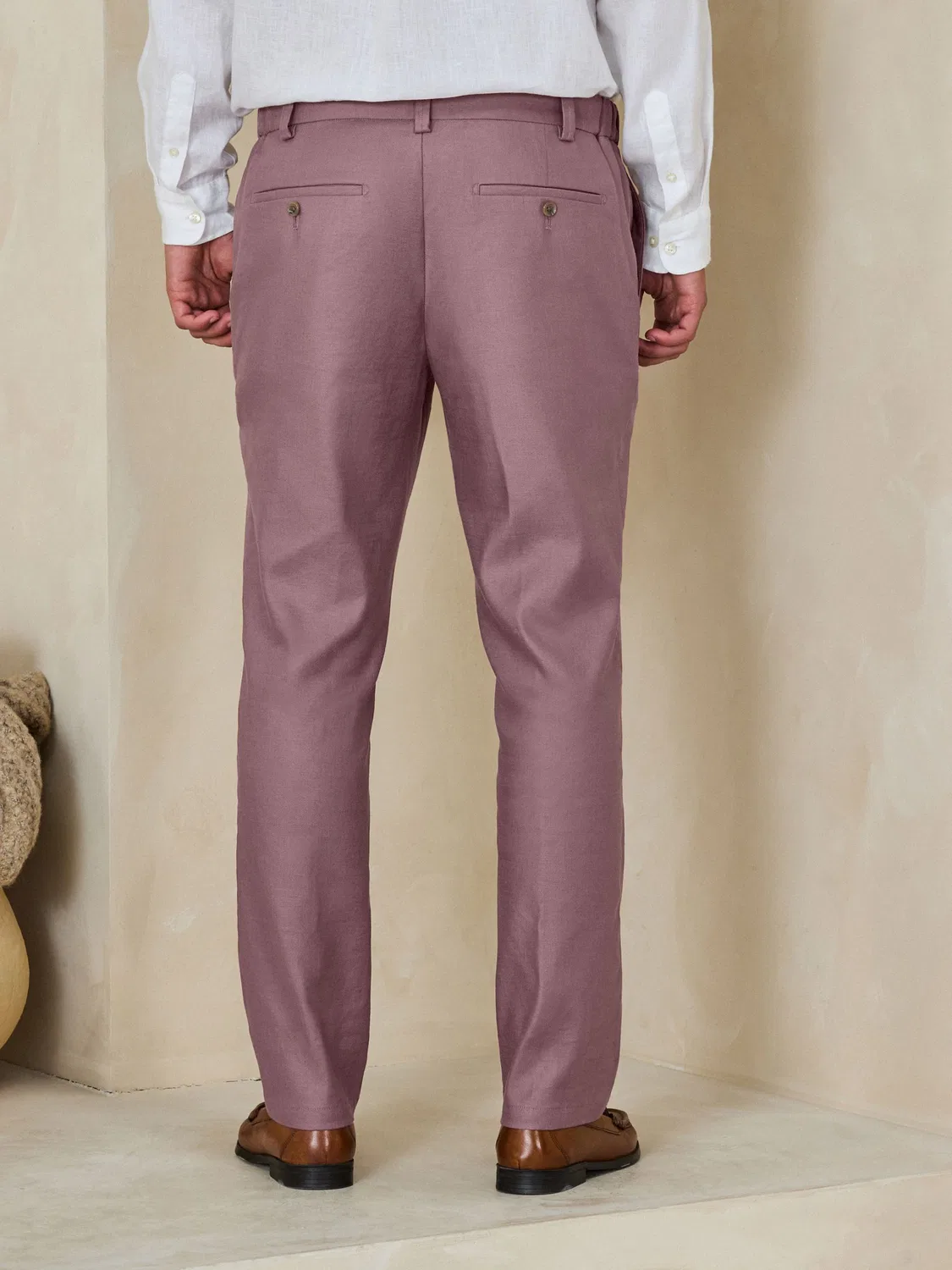 Next Розовые узкие брюки Motionflex Linen TENCEL из смеси лиоцелла Smart Smart Брюки — фото 3