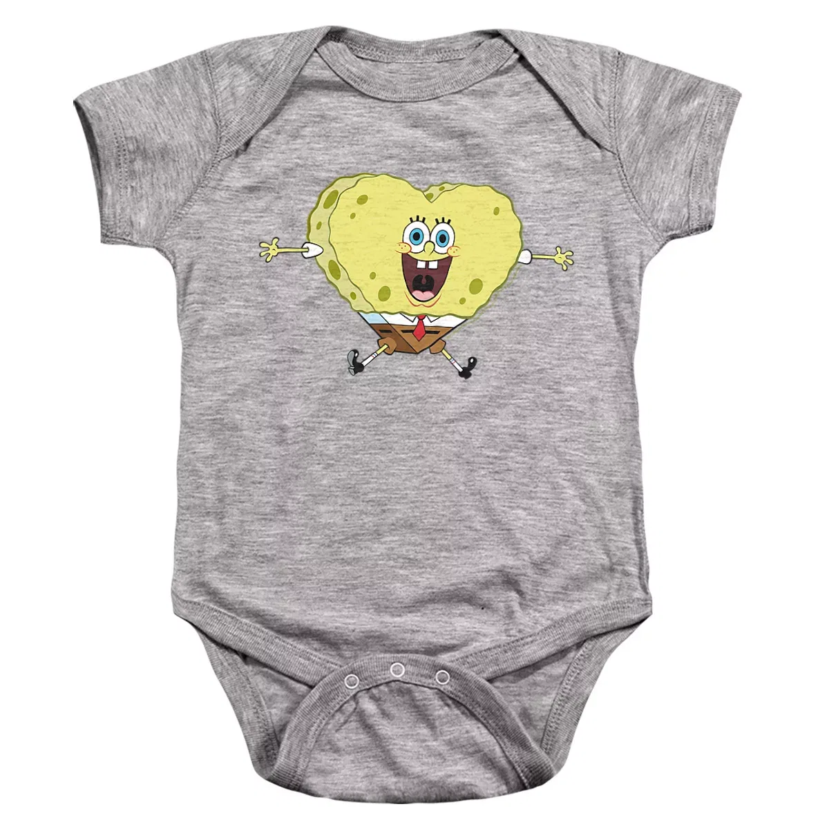 Детское боди с коротким рукавом SpongeBob, Athletic Heather
