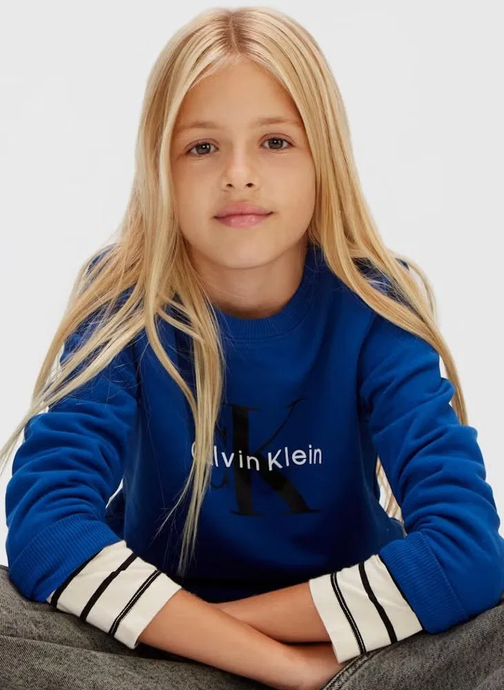 Свитшот с принтом Youth graphic pullover Calvin Klein Jeans, синий — фото 4