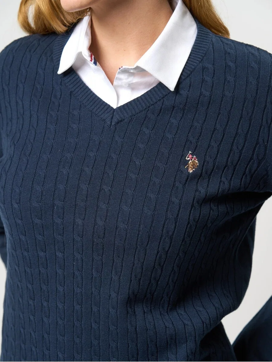 Свитер U.S. POLO ASSN. 'UWBell' цвета морской синевы — фото 4