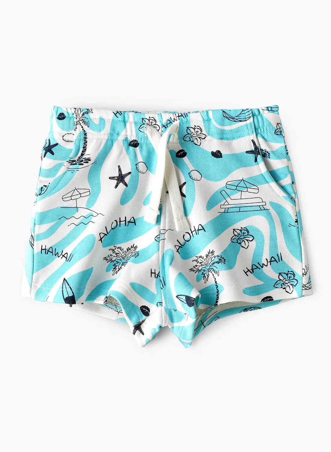 Шорты с принтом Aloha Hawaii Surf & Beach Babyqlo, синий — фото 2