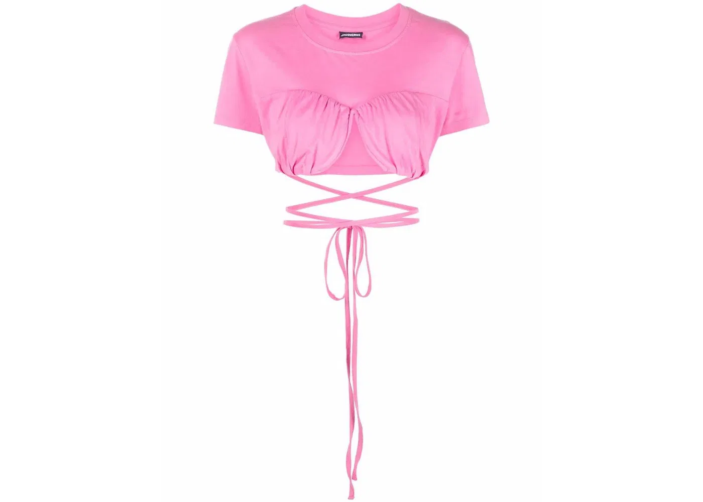 Женская укороченная футболка с запахом Jacquemus, Pink