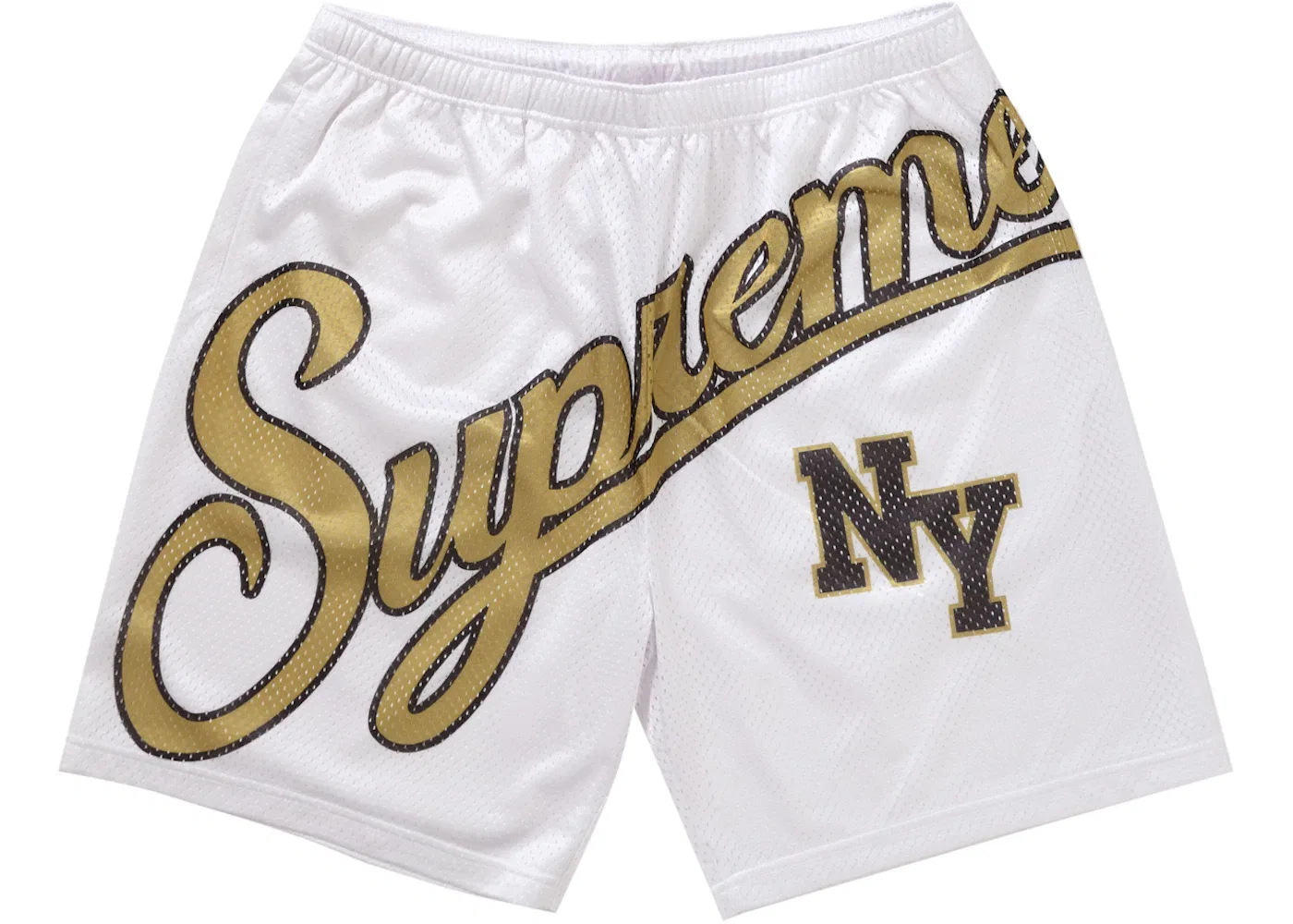 Мужские шорты из сетки с принтом Big Script Supreme, White
