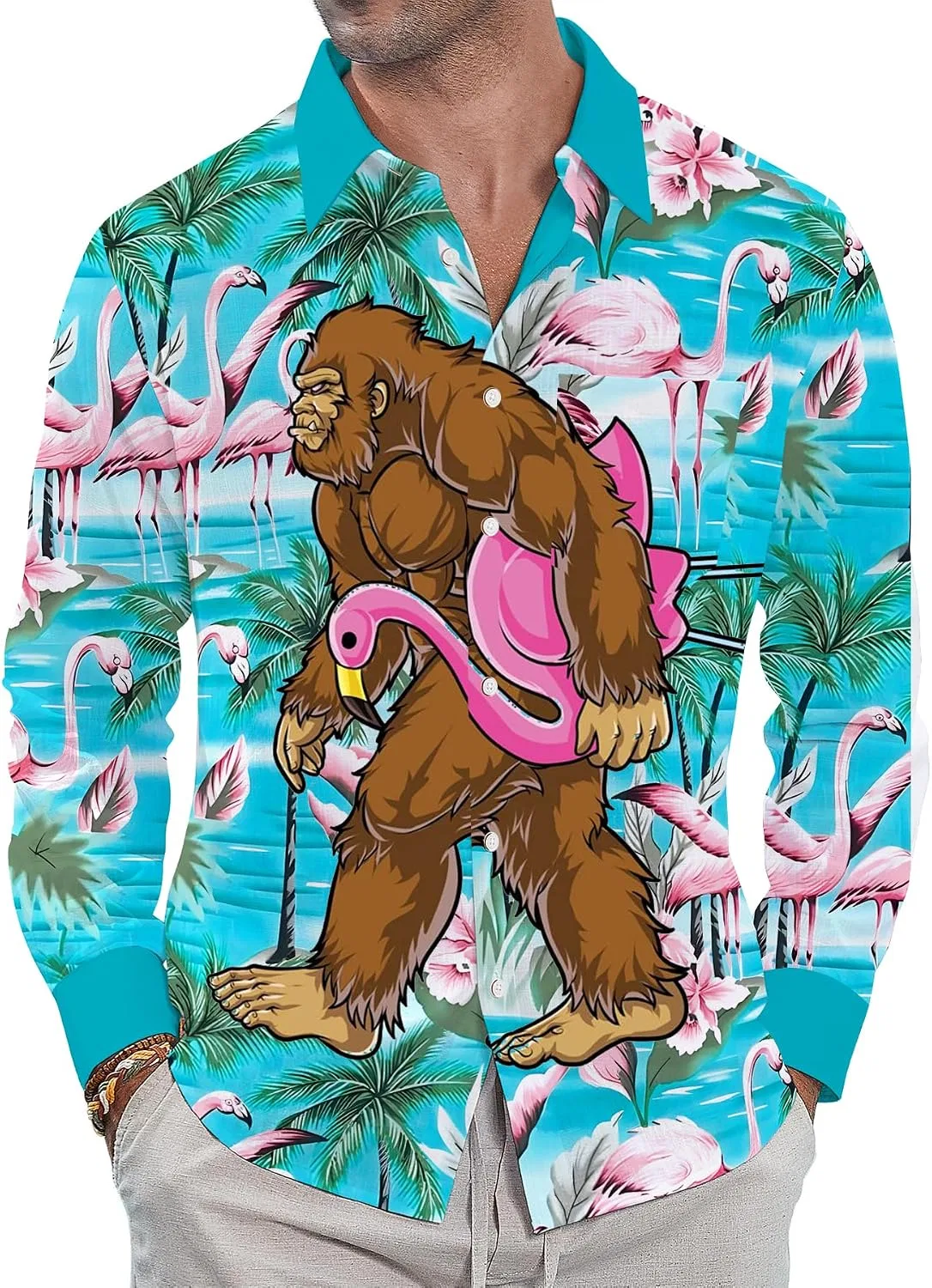 Мужская рубашка с длинным рукавом с принтом — фото 2