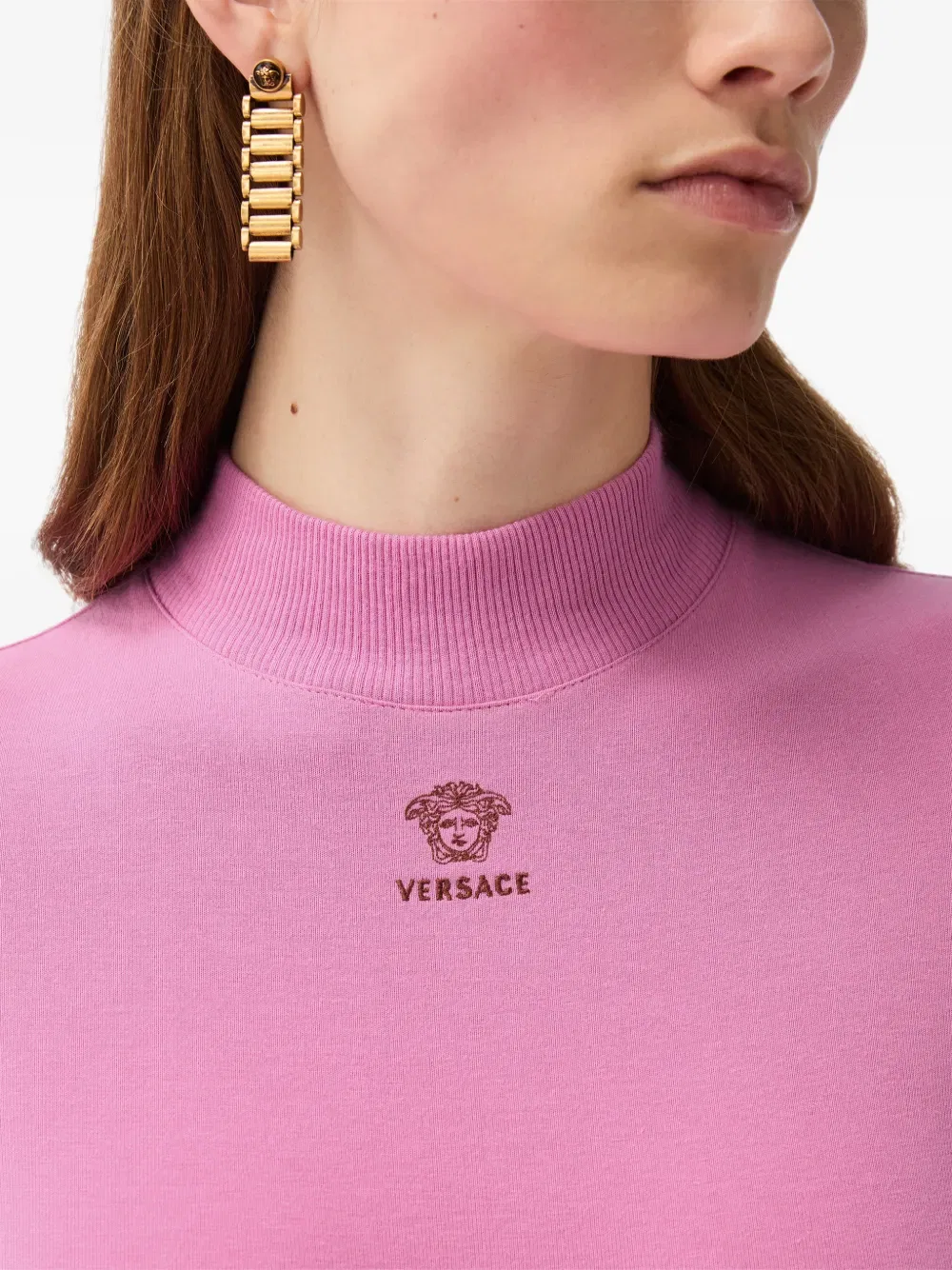 Боди с вышивкой Versace, розовый — фото 4
