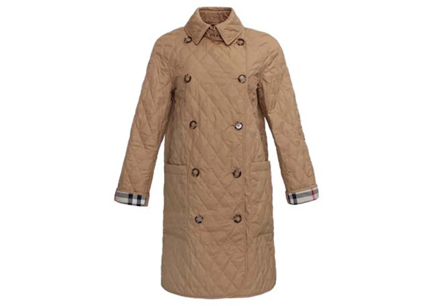 Женское пальто стеганое Tything Diamond Quilted Long Jacket Burberry, Beige