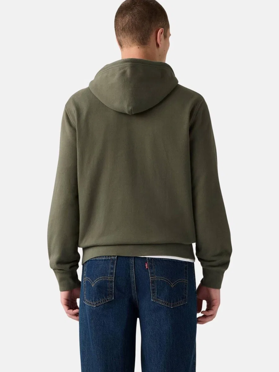 Худи на молнии LEVI'S темно-зеленого цвета — фото 3
