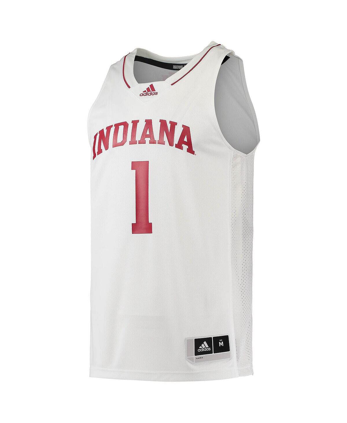 Мужская баскетбольная майка indiana hoosiers swingman team 1 кремового цвета adidas, кремовый — фото 3