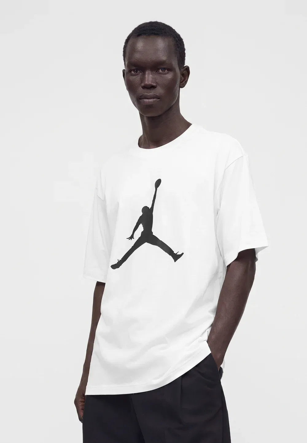Футболка с принтом команды Jumpman Jordan, White/Black — фото 4