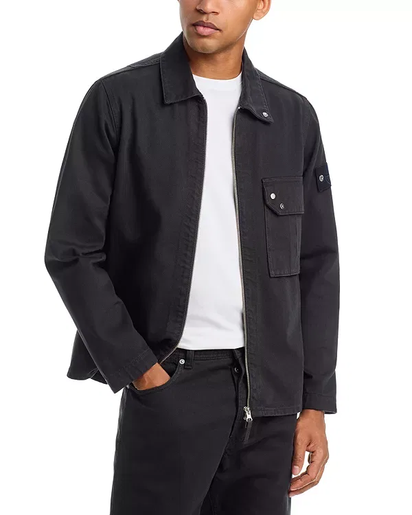 Мужская куртка с длинным рукавом Pocket overshirt Stone Island, черный