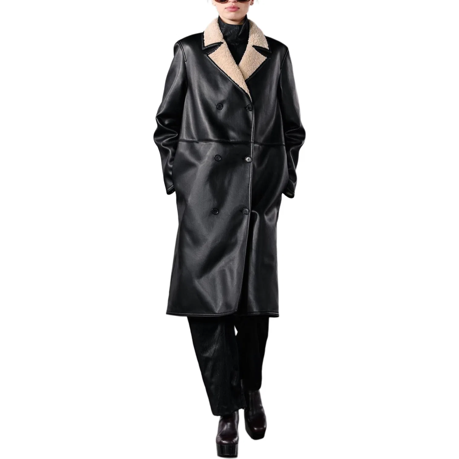 ZARA Женское пальто ZW Series, Black — фото 4