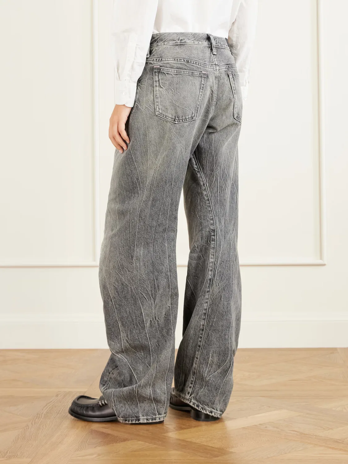 Джинсы с низкой посадкой и широкими штанинами модель 2006F Acne Studios, черный — фото 4