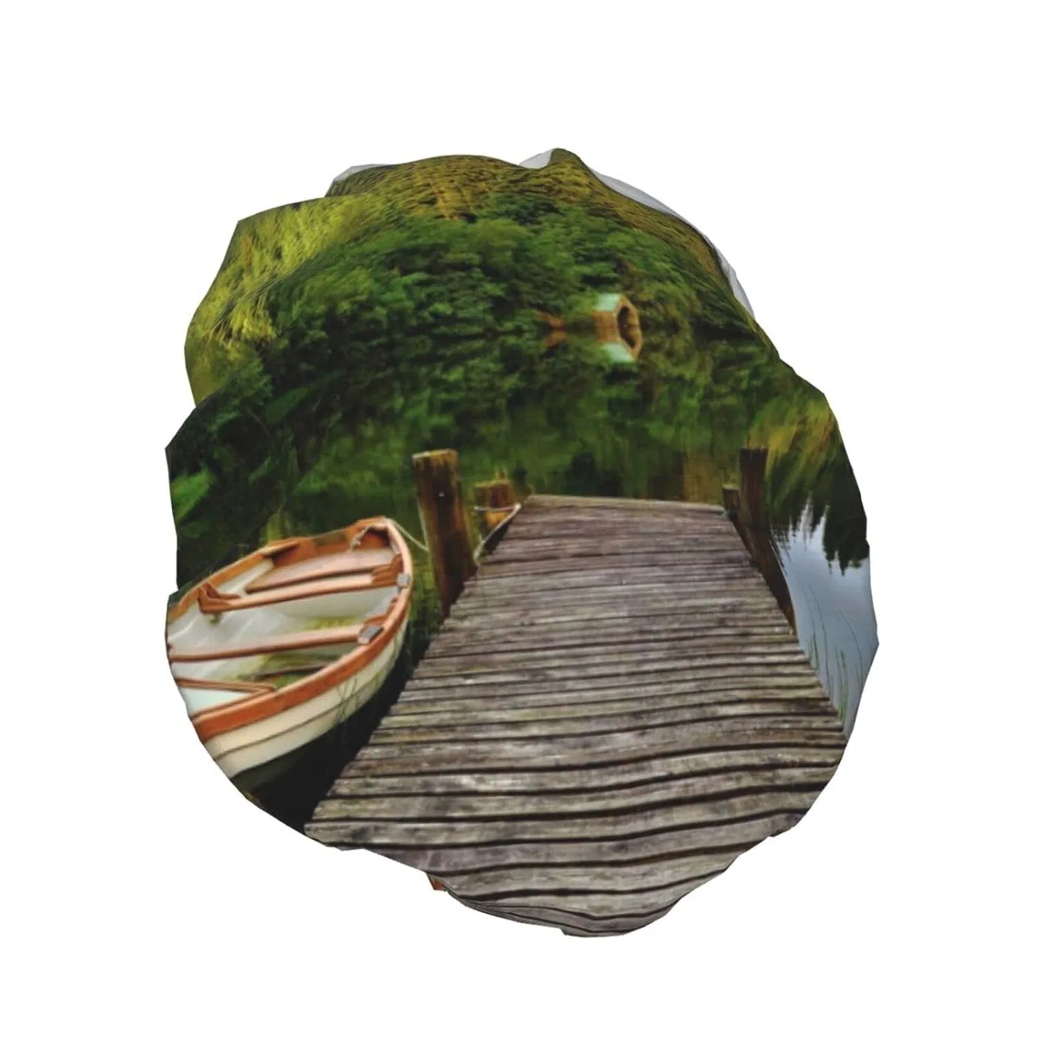 Шапочка для душа Double Layer Waterproof, UNIOND, Lake with Boat Printed — фото 2