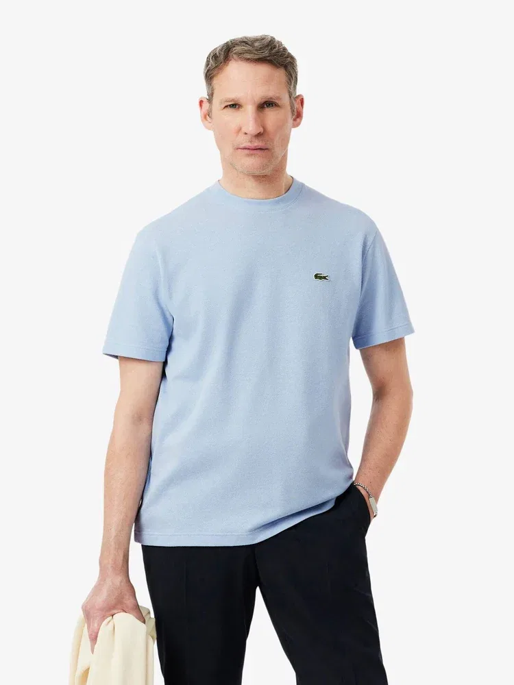 Футболка с коротким рукавом из льняной смеси, модель TH0629 LACOSTE, Blue