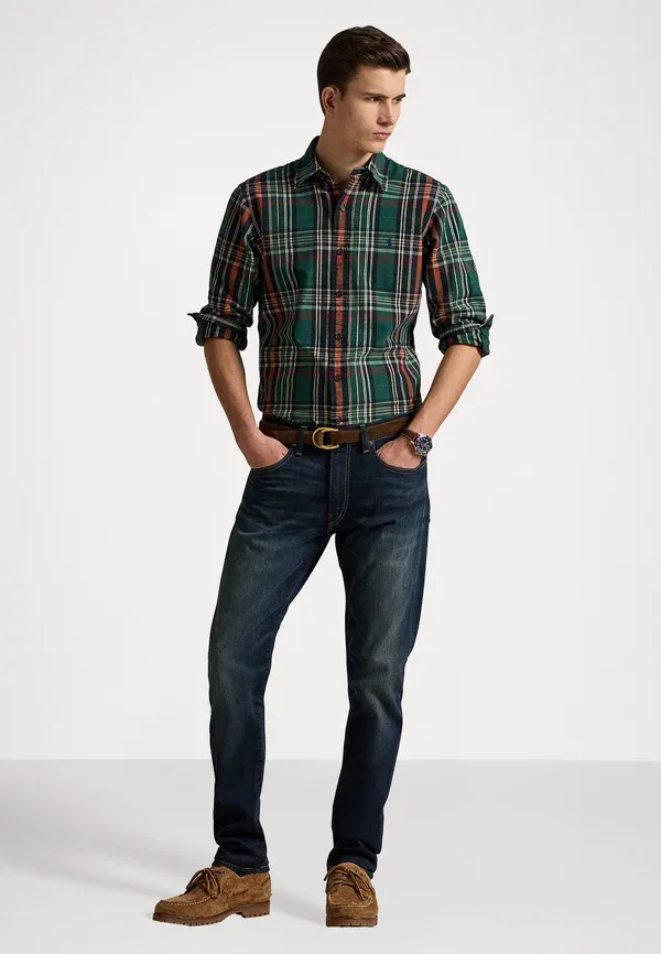 Рубашка с клетчатым узором Custom fit plaid oxford shirt, Polo Ralph Lauren, Pine Wine Multi — фото 2