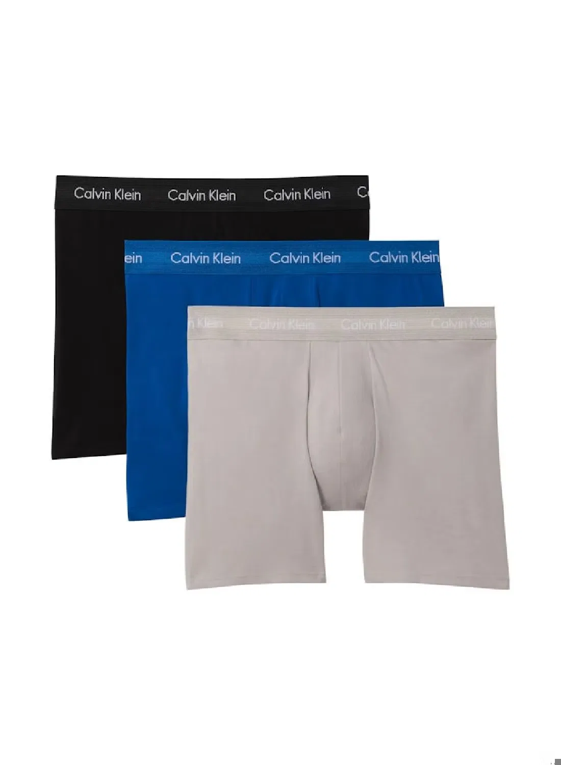 Боксеры-брифы с эластичным поясом, комплект из 3 штук, Cotton Stretch, Calvin Klein, синий