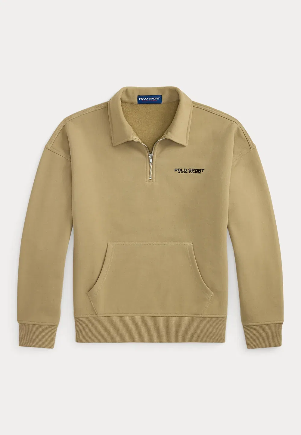 Свободная спортивная толстовка-поло унисекс - толстовка Polo Ralph Lauren, Rl Khaki — фото 4