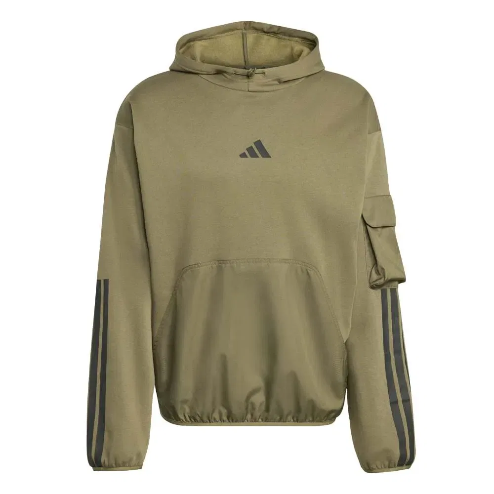 Мужской свитшот с капюшоном City Tech Utility Fleece Adidas, Green — фото 3