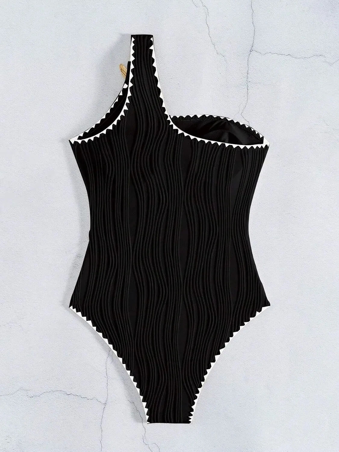 Женский монокини с асимметричным вырезом Elegant, Black — фото 4