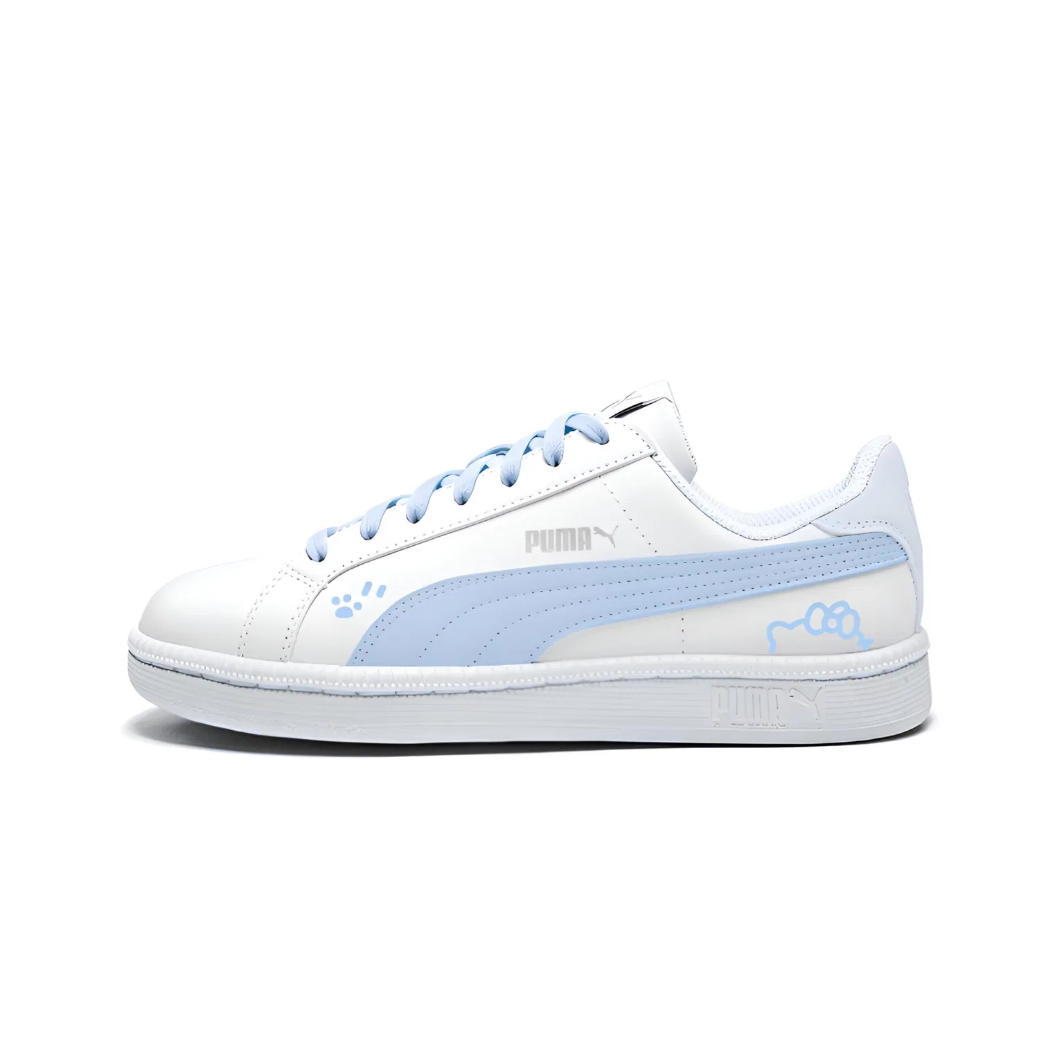 Детские скейтборд-кроссовки с принтом кошачьих лап Smash Skateboard Shoes, PUMA, Ice Blue — фото 3