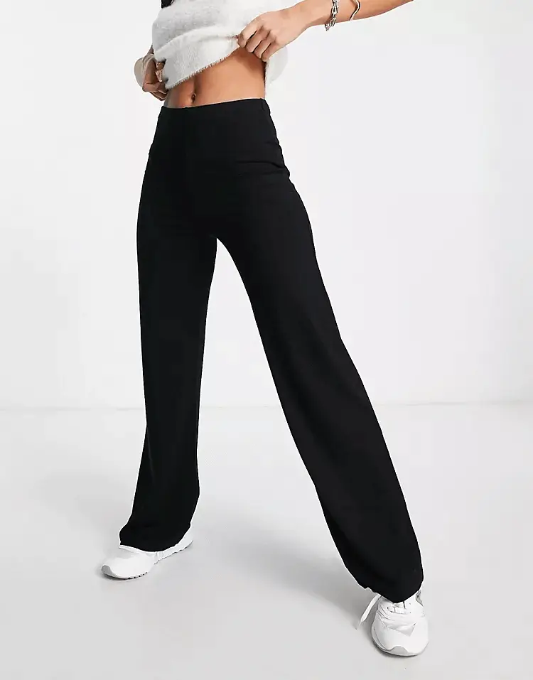 

Брюки Asos Design Basic Wide Leg Jersey, черный