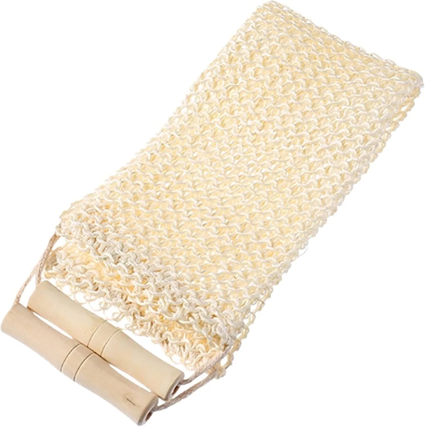 Натуральная сизалевая мочалка для спины, двухсторонняя, 55x11 см, Beige Generisch