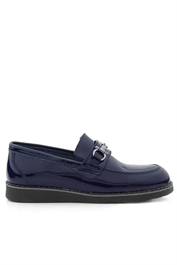 Детские классические туфли для мальчиков из натуральной кожи Rakerplus, Navy Blue — фото 3