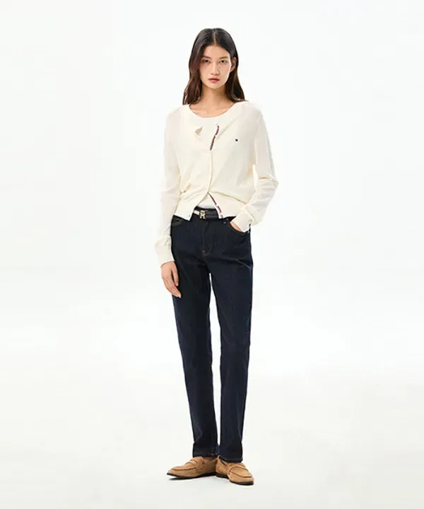 Укороченный летний кардиган Tommy Hilfiger, кремовый — фото 2
