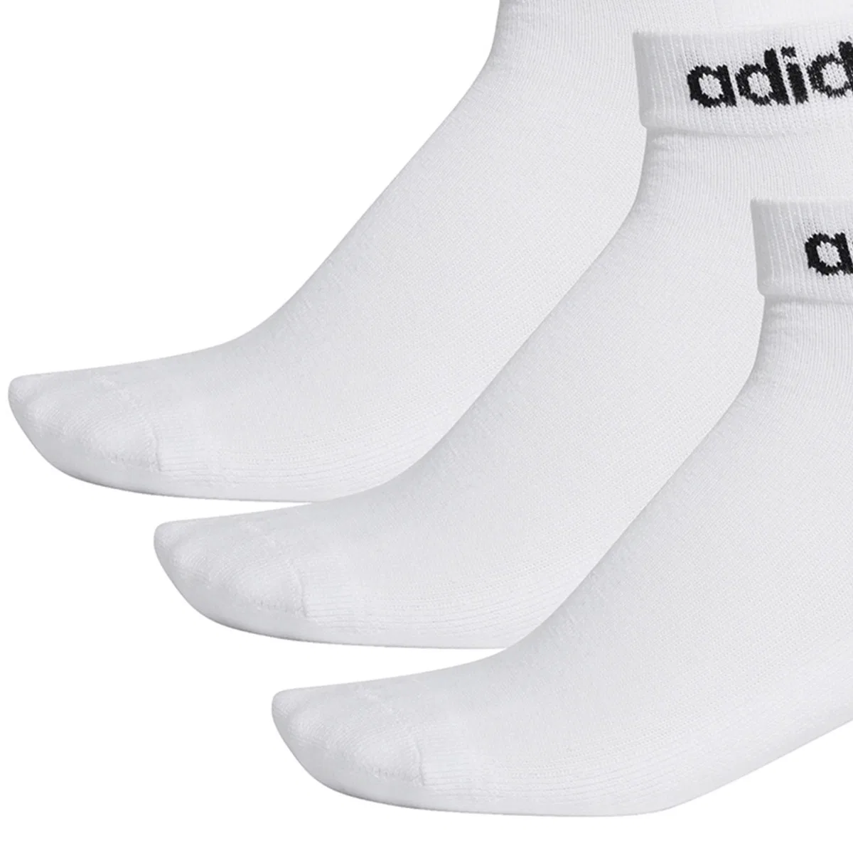 Детские носки-невидимки с логотипом Adidas, комплект из 6 пар, белые — фото 2
