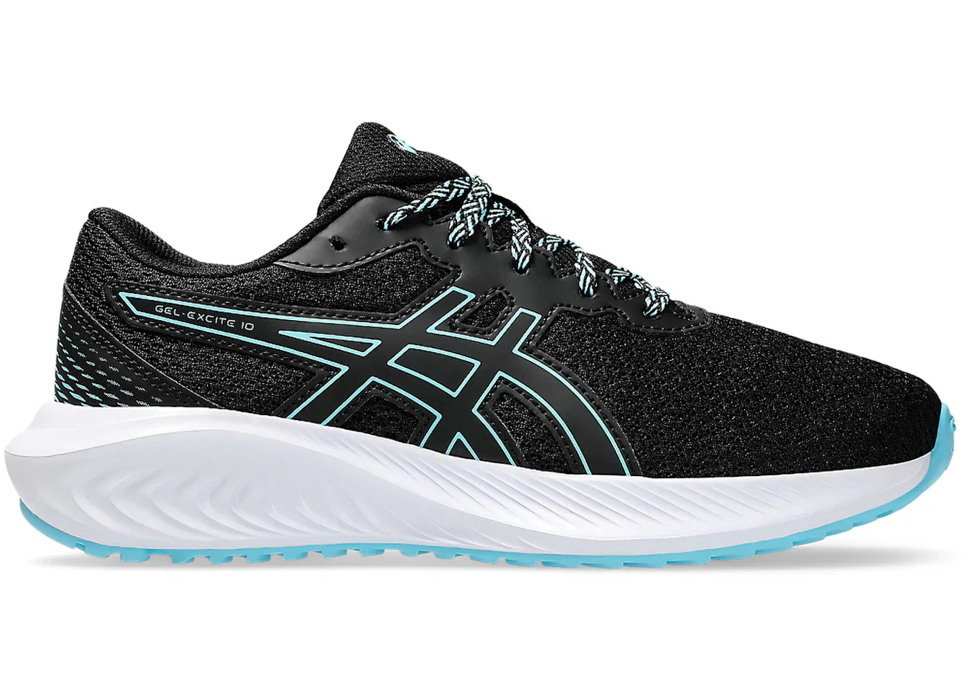 Детские кроссовки для активного отдыха ASICS Gel-Excite 10, Black/Bright Cyan
