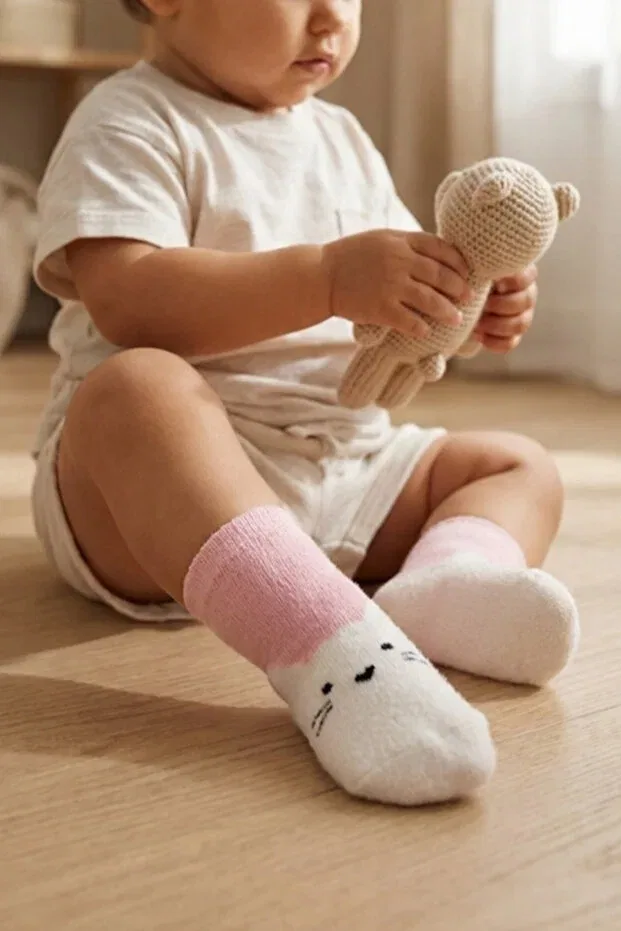Детские носки с принтом Cat patterned baby socks Katia&Bony, Pink