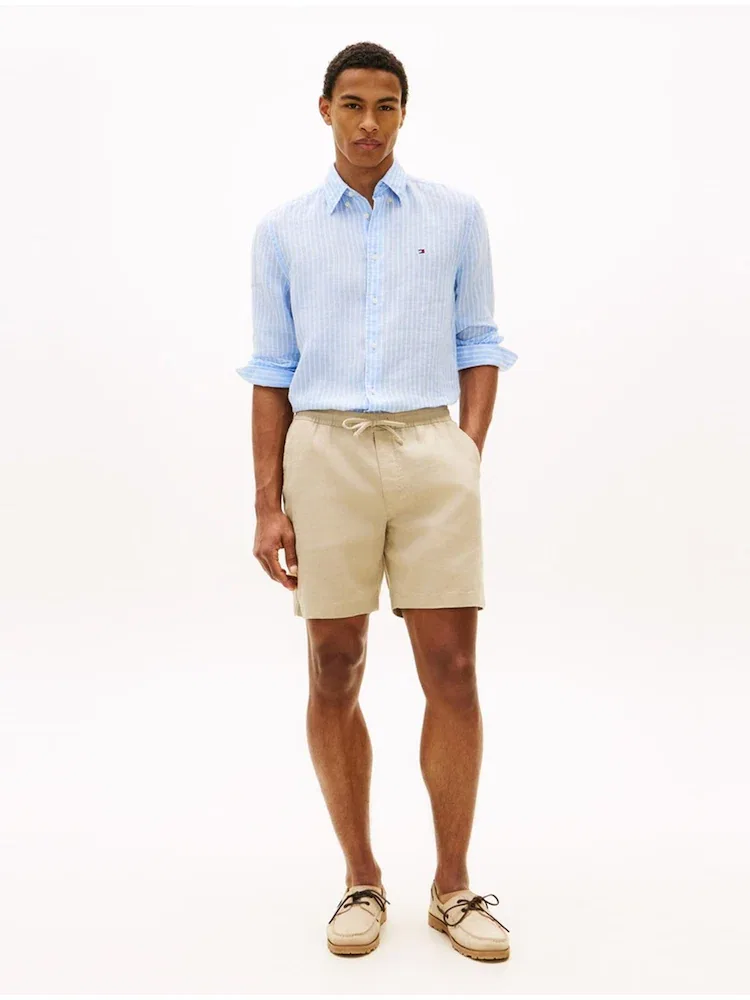 Шорты из льняной смеси Dover Fit TOMMY HILFIGER, Beige
