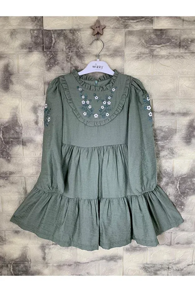 Детское платье для девочек с принтом Daily Flowery Dress Wizzy, Green