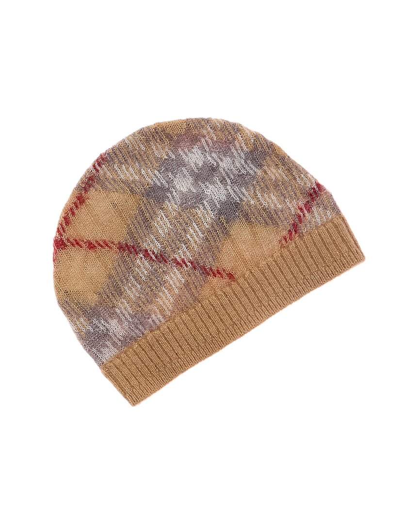 

Шапка Burberry Ginny Check из смеси альпаки, шелка и мохера Burberry, коричневый