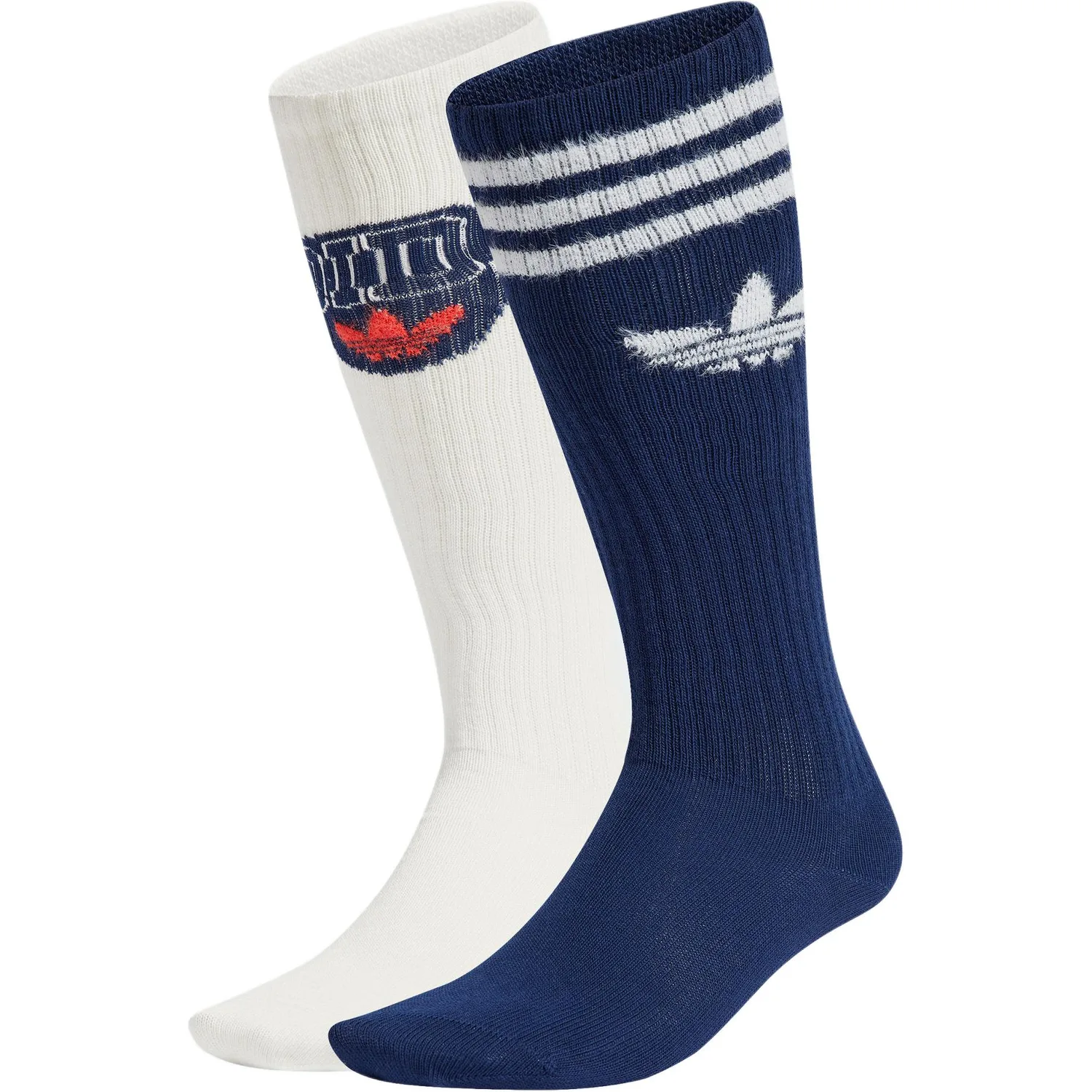Женские высокие носки до колена, 2 пары Adidas, 2 Pack (Dark Indigo+White)