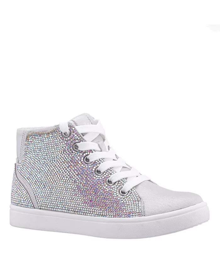

Девчачьи кроссовки Kula Crystal High Top для девочек 9-12 лет Nina, серебро