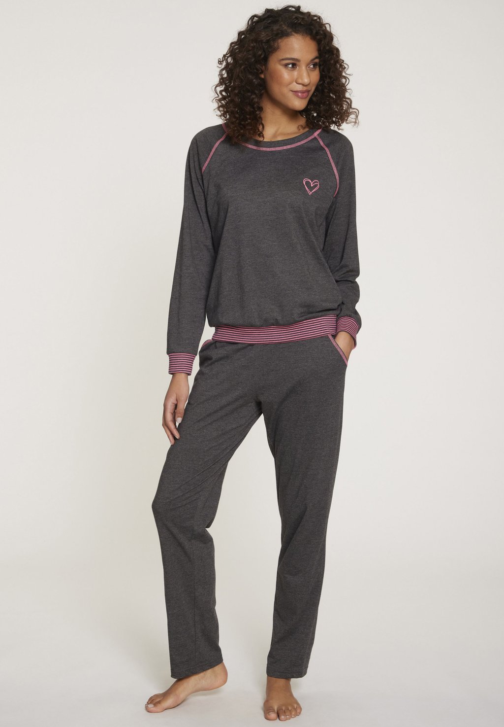 

Пижама NEON SET - Pyjama set LASCANA, цвет Antrazit Meliert