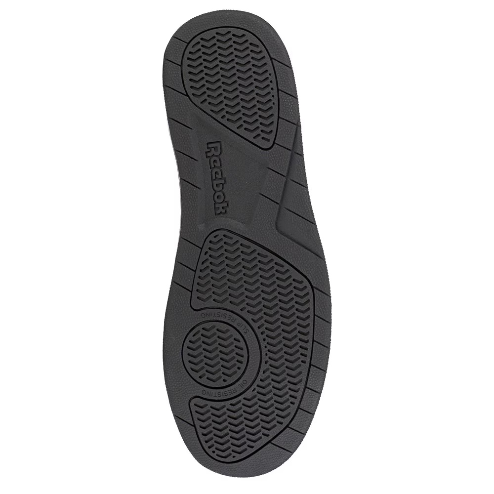 Кроссовки с композитным носком на высокой подошве Reebok Work Bb4500, черно-красные из кожи — фото 4