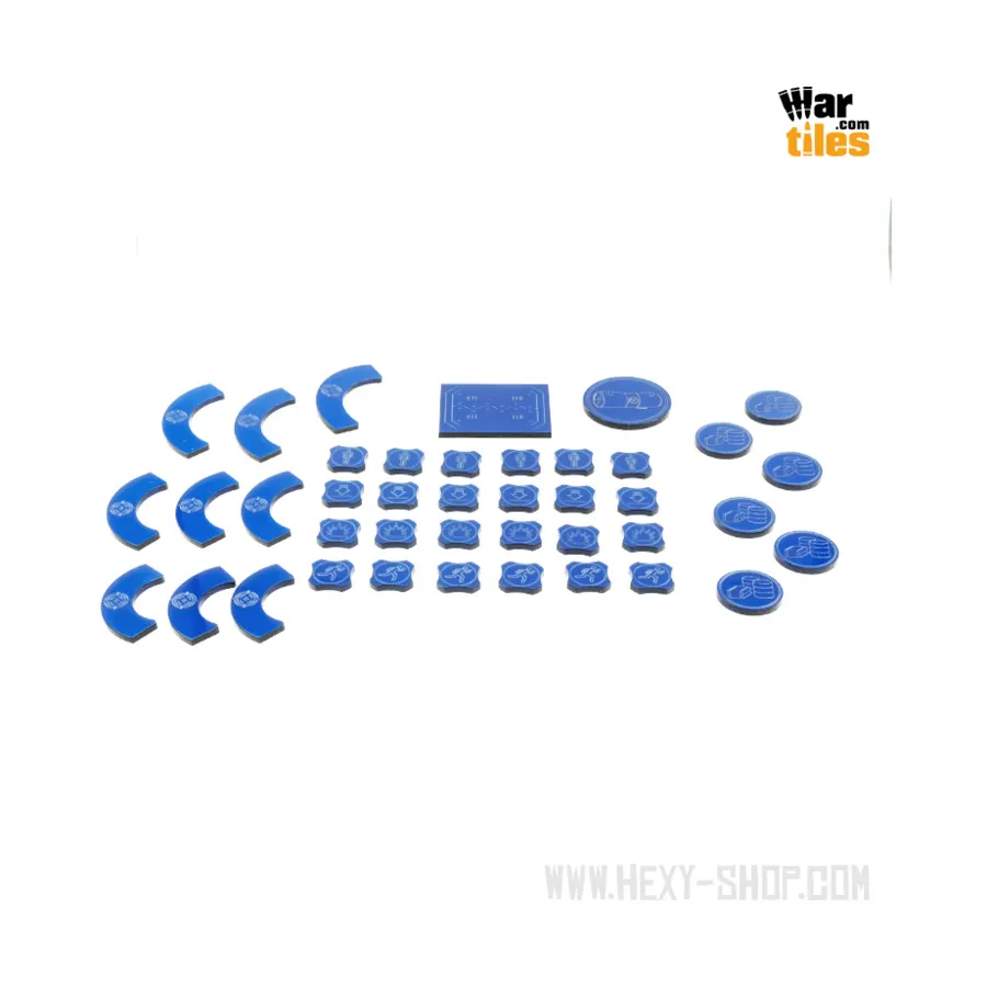 

Война в тенях — набор жетонов Армагеддона, темно-синий, War Tiles - Markers, Rulers, & Tokens