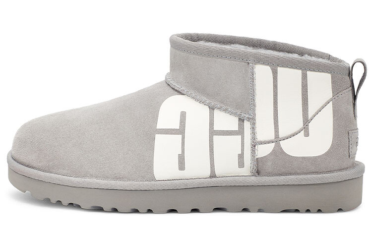 Ботинки женские UGG Classic Ultra Mini с принтом, серый