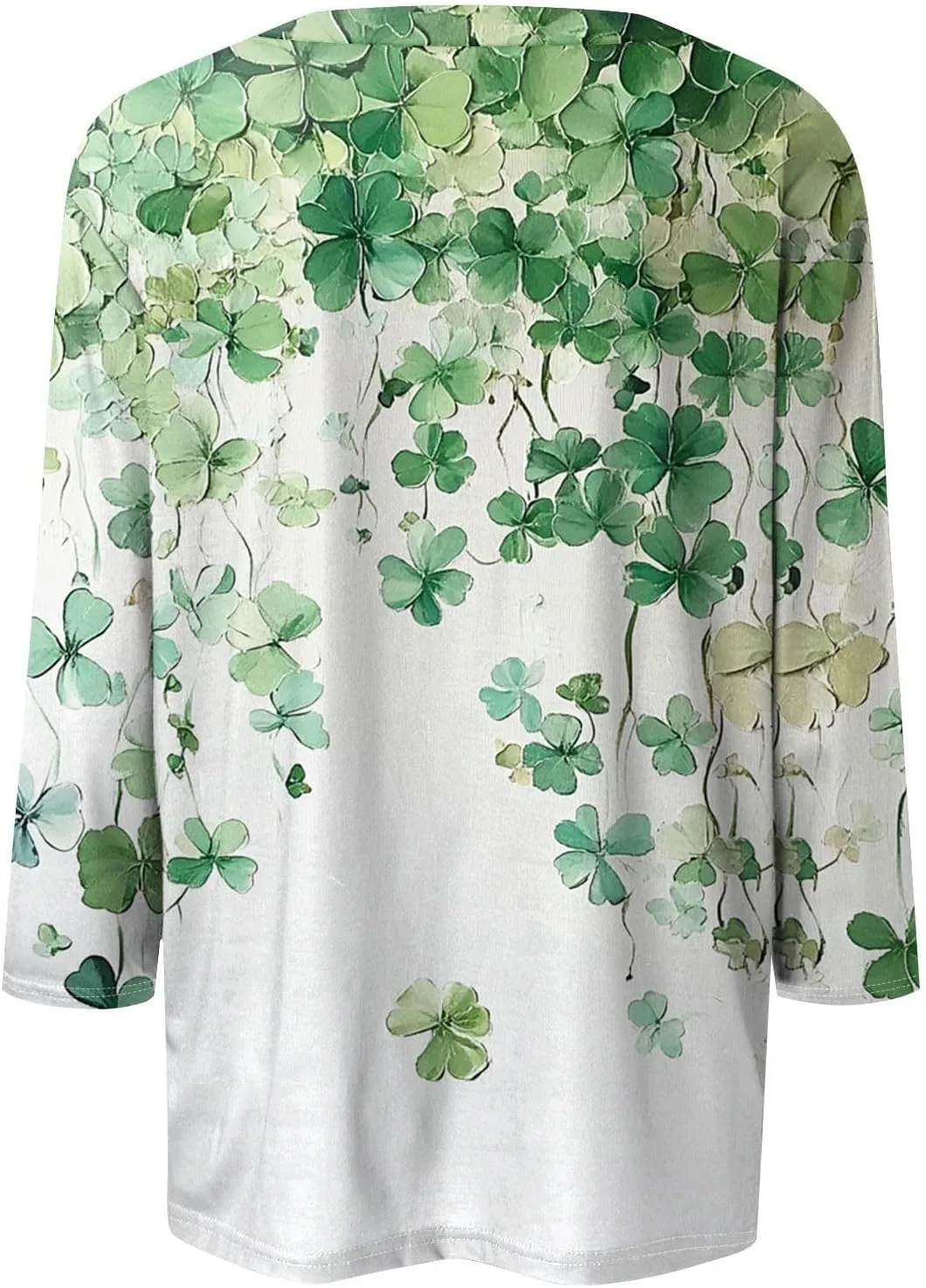 Футболка St Patricks Day для женщин 2025, casual, plus size, с рукавом 3/4 — фото 4
