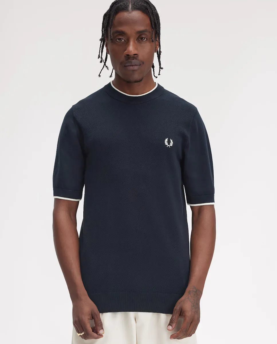 

Мужская футболка с коротким рукавом и круглым вырезом Fred Perry, темно-синий