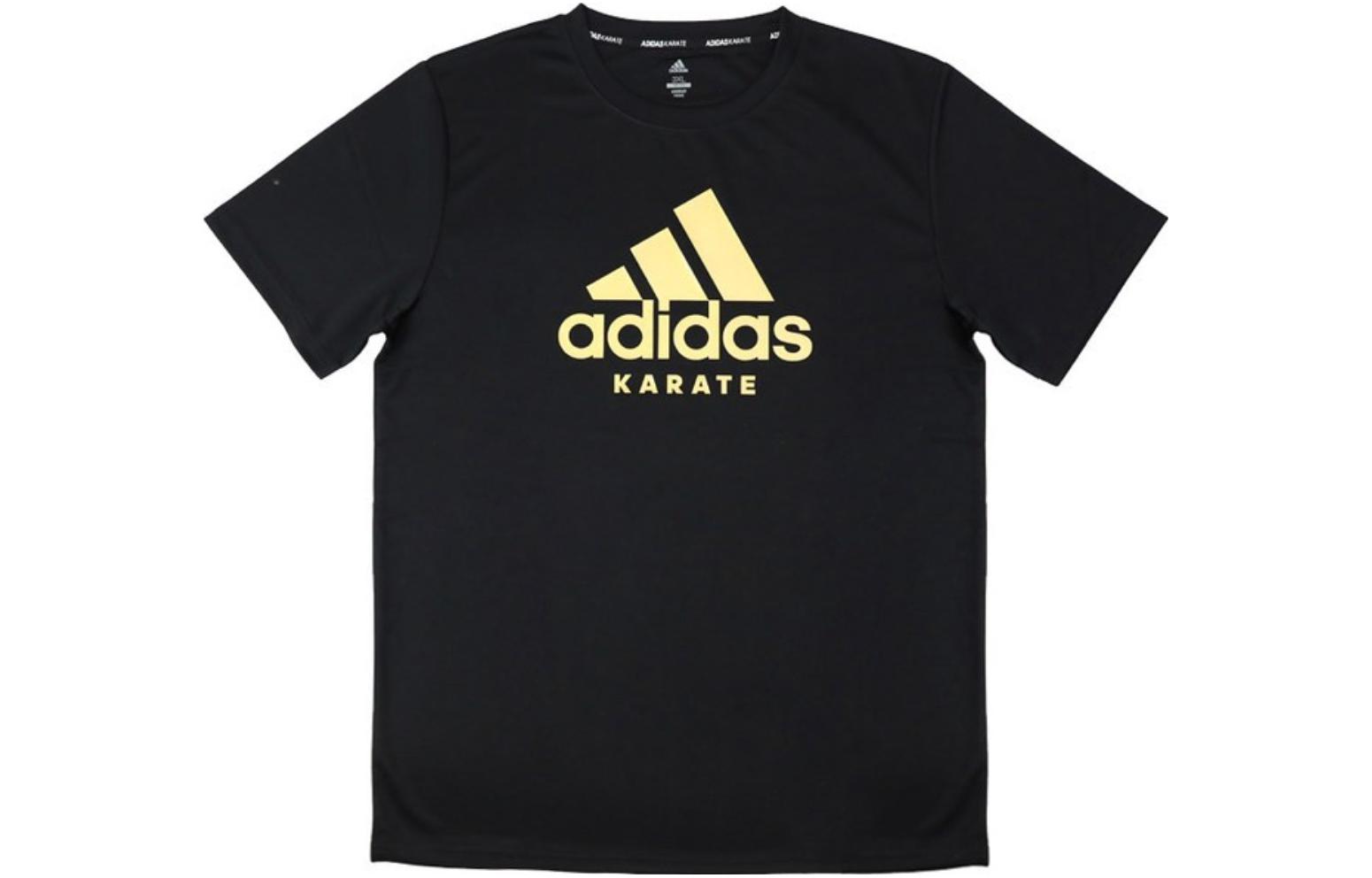

Футболка мужская черная с золотым логотипом Adidas