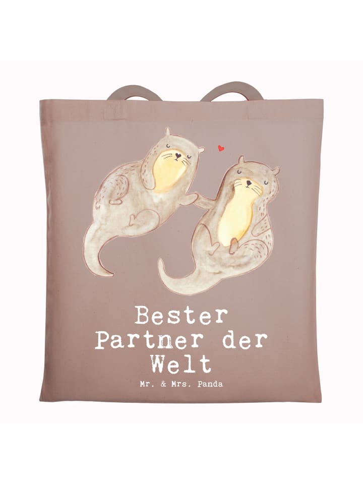 

Mr. & Mrs. Panda Сумка из ткани Otter Best Partner in the World с логотипом S... пастельно-коричневого цвета