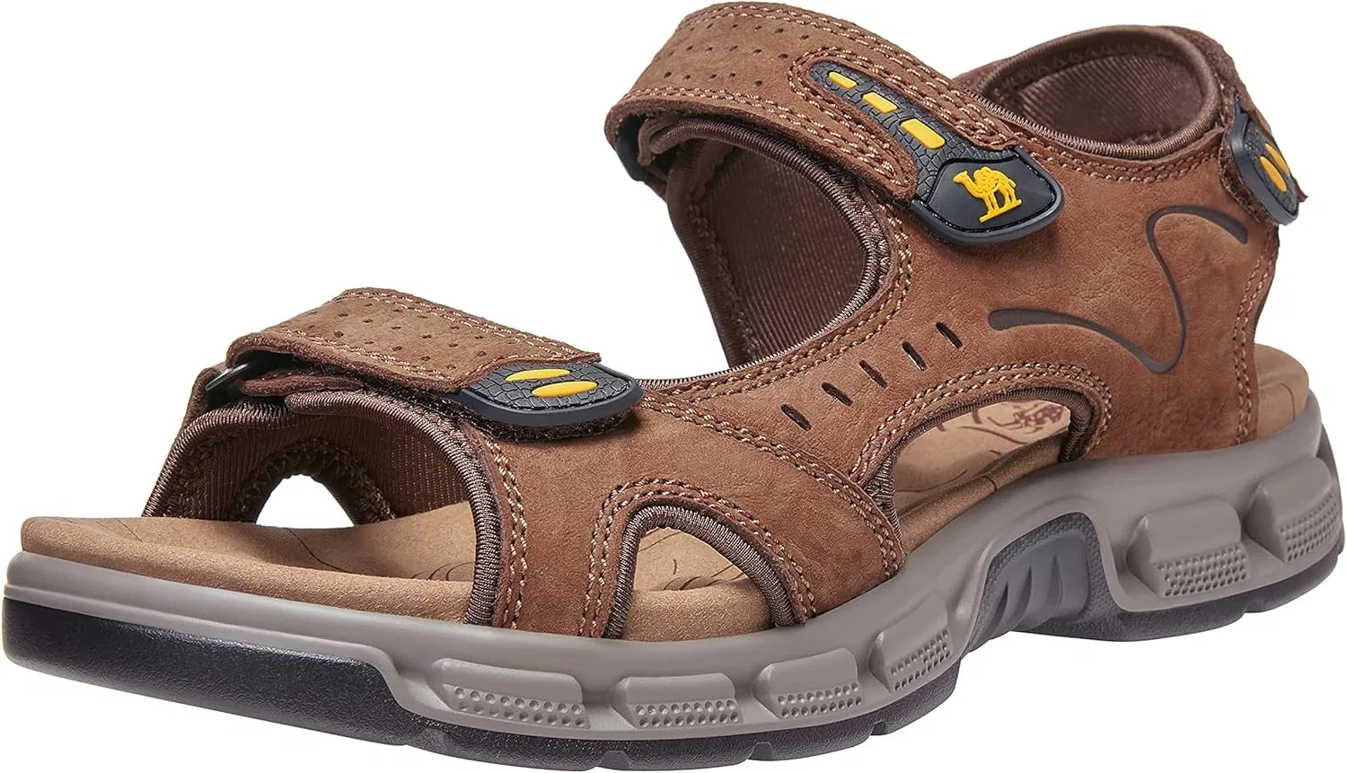 Спортивные сандалии кожаные CAMEL CROWN, темно-коричневый